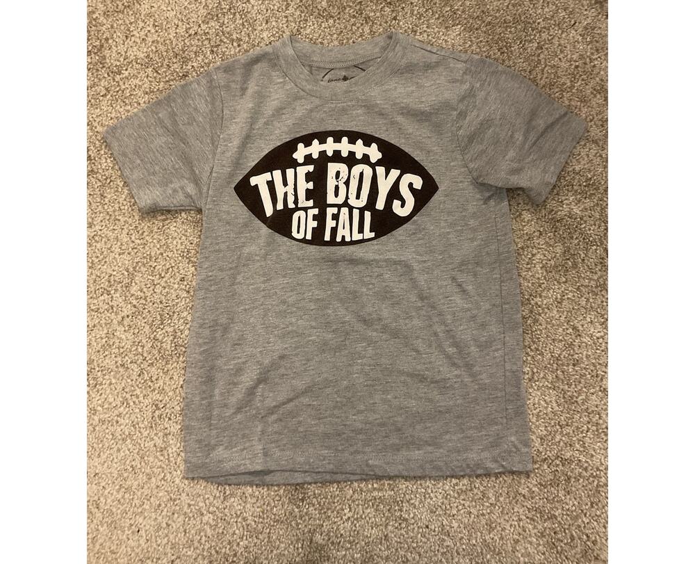 Jane Marie Boys of Fall Football T-Shirt Kids Small Gray Soft Tee